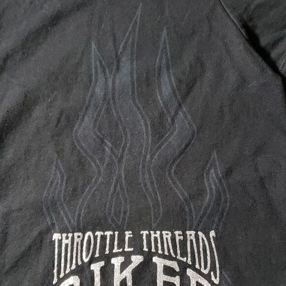 Throttle Threads Ride Gear Biker 🐤 Chick Flames T-Shirt Medium - Picture 4 of 5